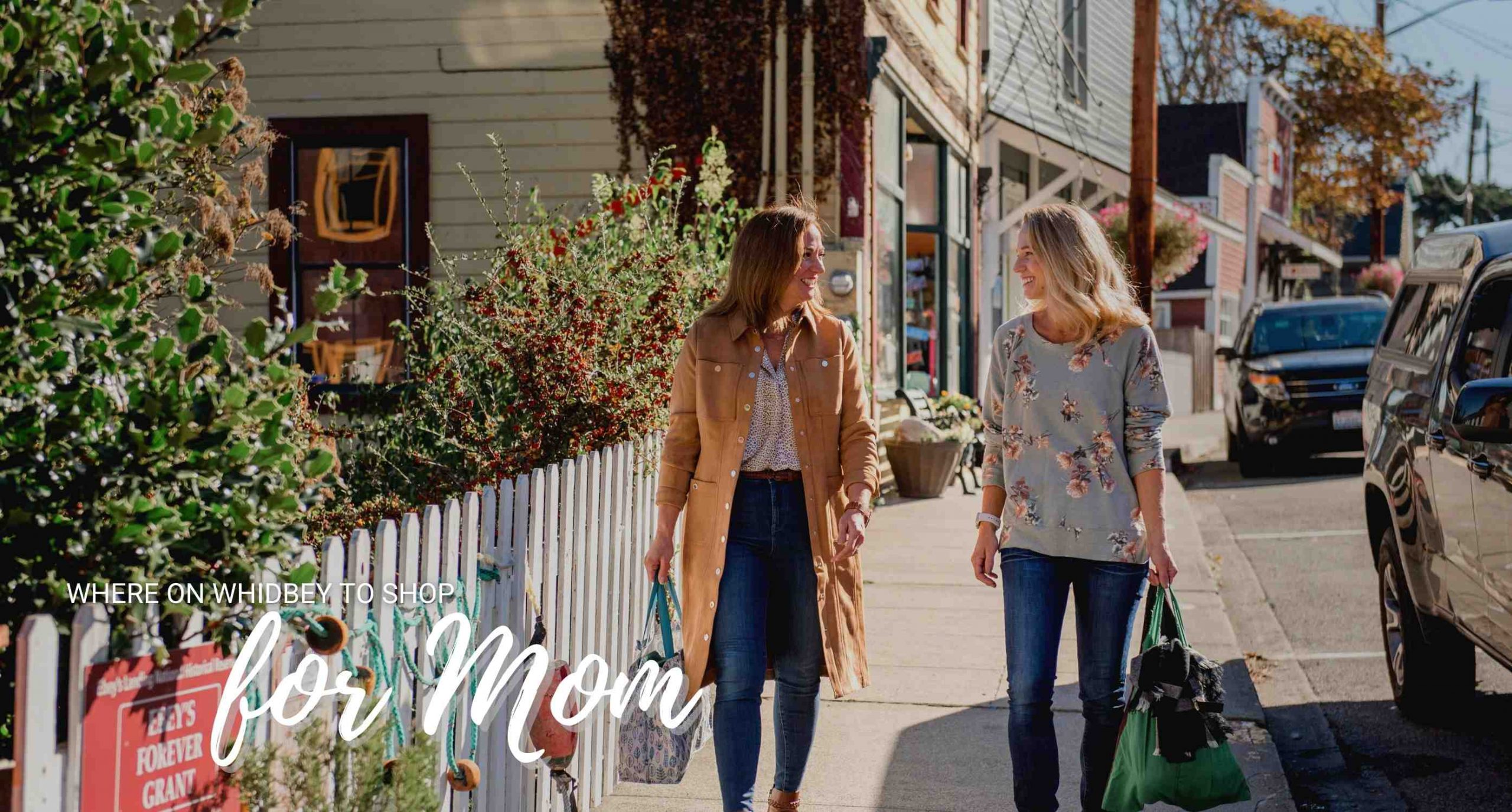 women shopping for mom on whidbey