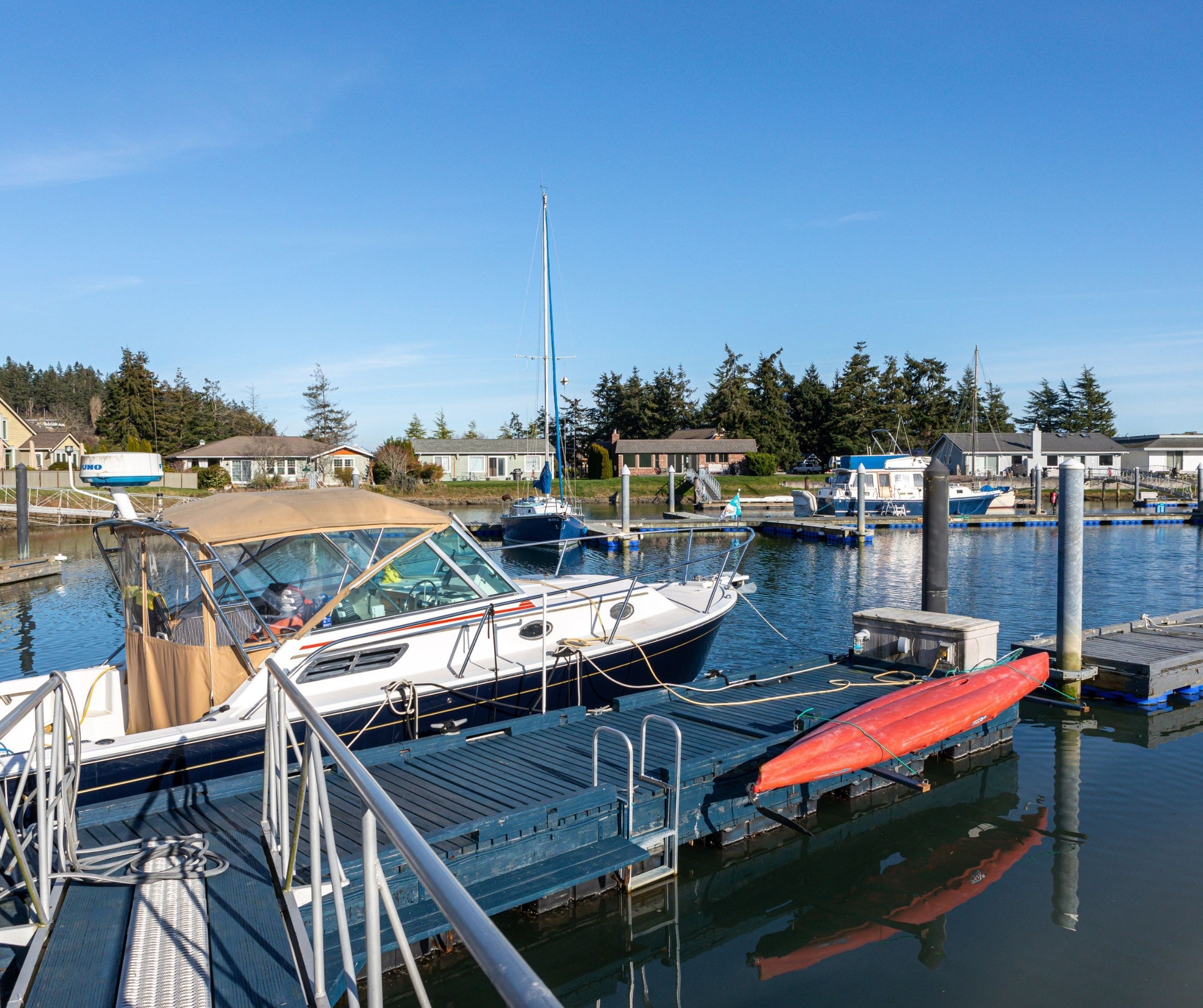 Boats docked at home, Mariners cove, sailing lifestyle, yacht, sailboats, Homes on Whidbey, Beach front, Waterfront, Mountain view