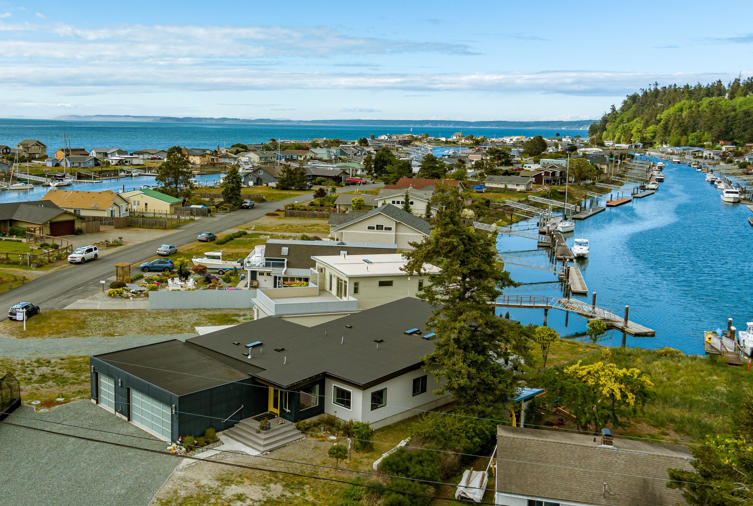 Homes, Waterfront, Lagoon Point, Greenbank, Whidbey Island, Washington