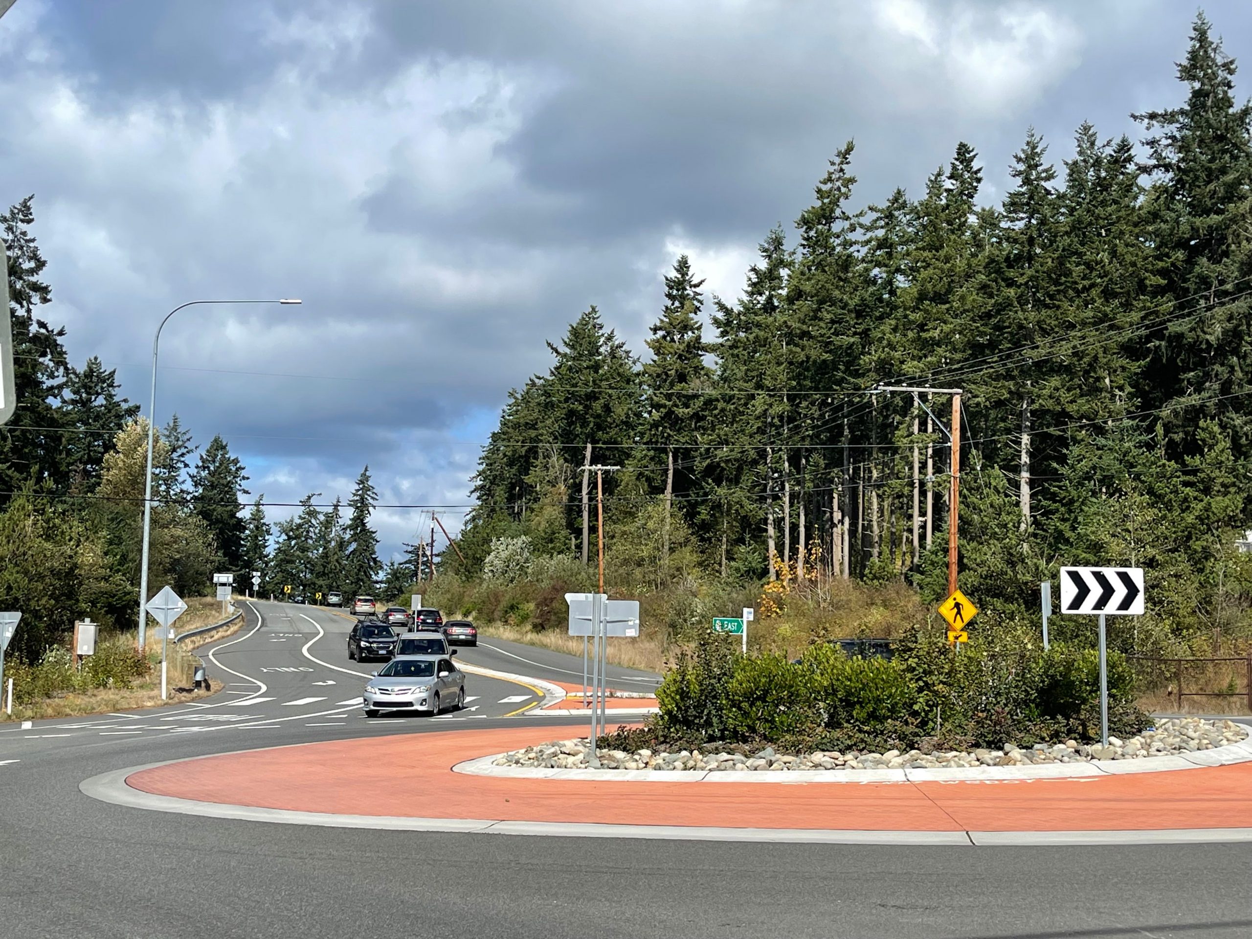 Roundabout, Highway 20, North end, Whidbey Island, Washington, Northgate terrace, Base, entrance