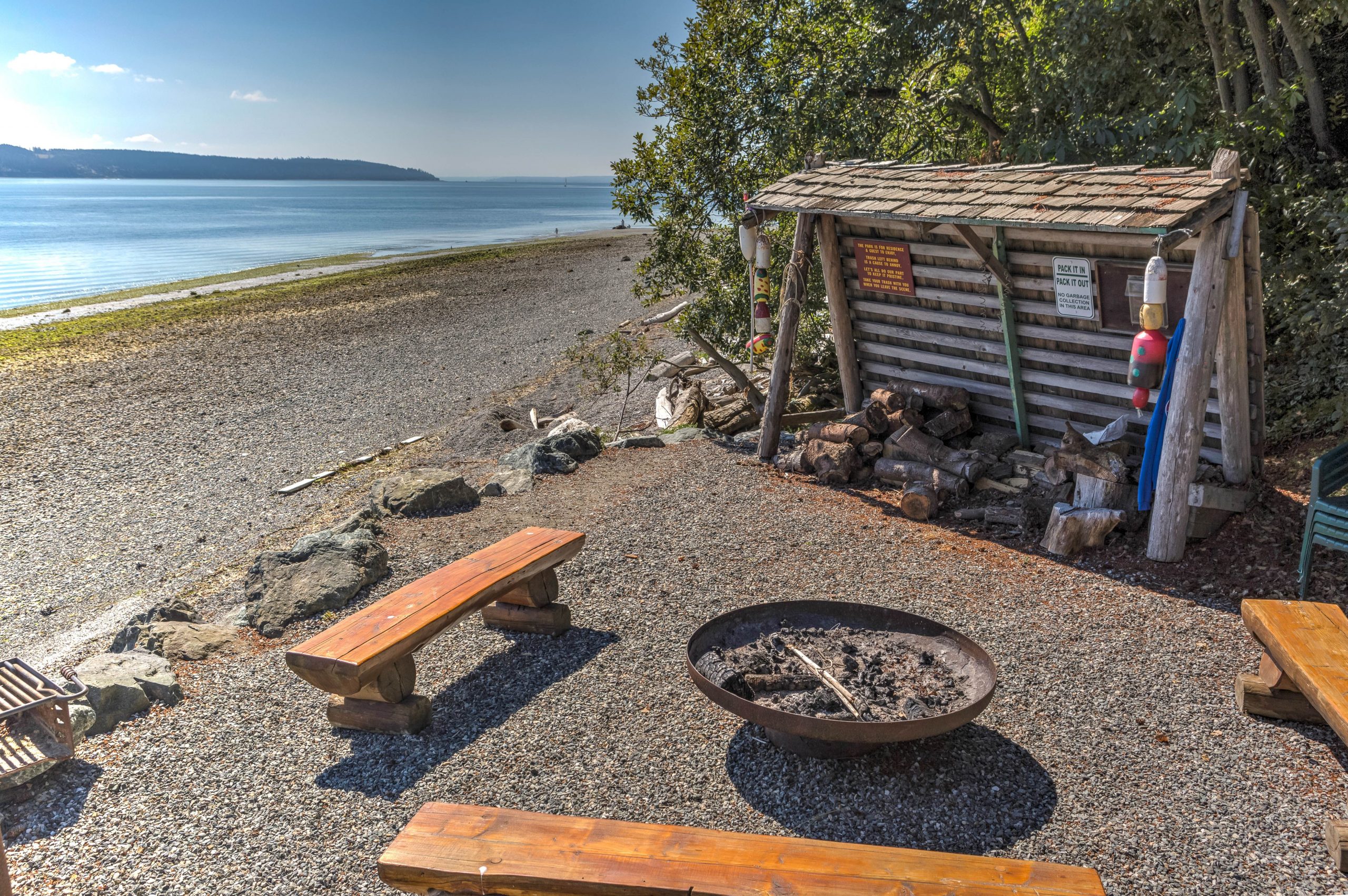 ShangriLa, Coupeville, WA, Washington, fire pit, camping, beachfront, explore outdoors, Whidbey Island, Island Life, South Whidbey